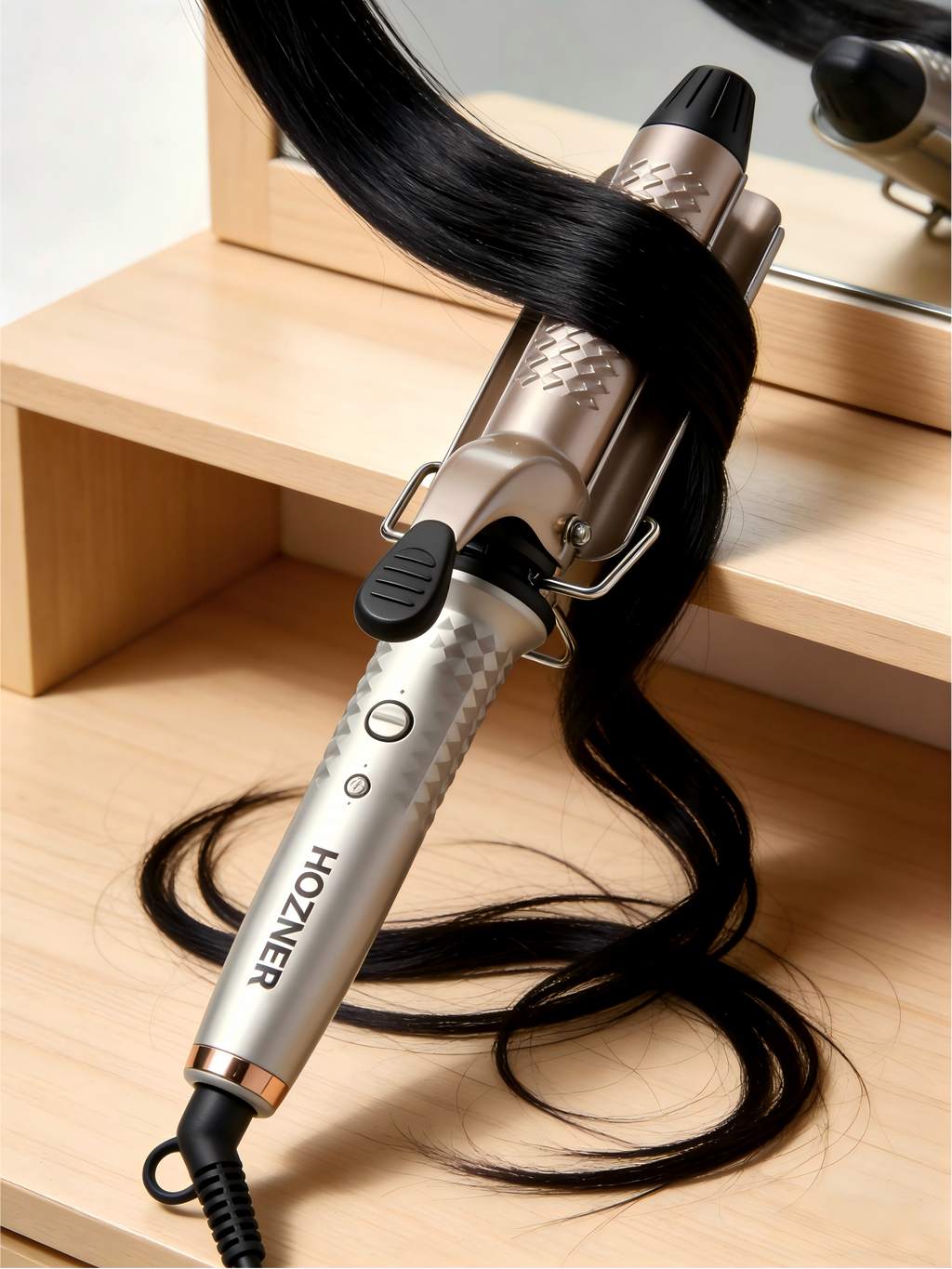 HOZNER Electric Crimping Iron: Salon-Grade Hair Crimper for Wavy & Textured Styles