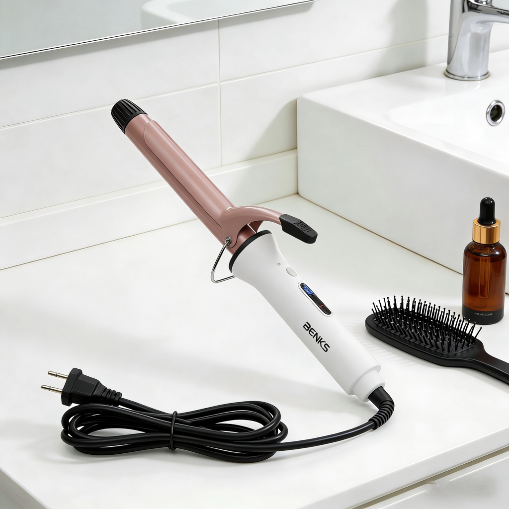 BENKS Hair Curling Wand, Fast Heat Up, Auto Shut Off,  Curling Iron for Salon-Quality Styling