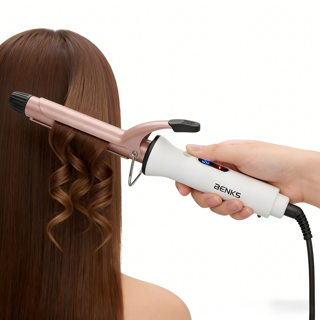 BENKS Hair Curling Wand, Fast Heat Up, Auto Shut Off,  Curling Iron for Salon-Quality Styling