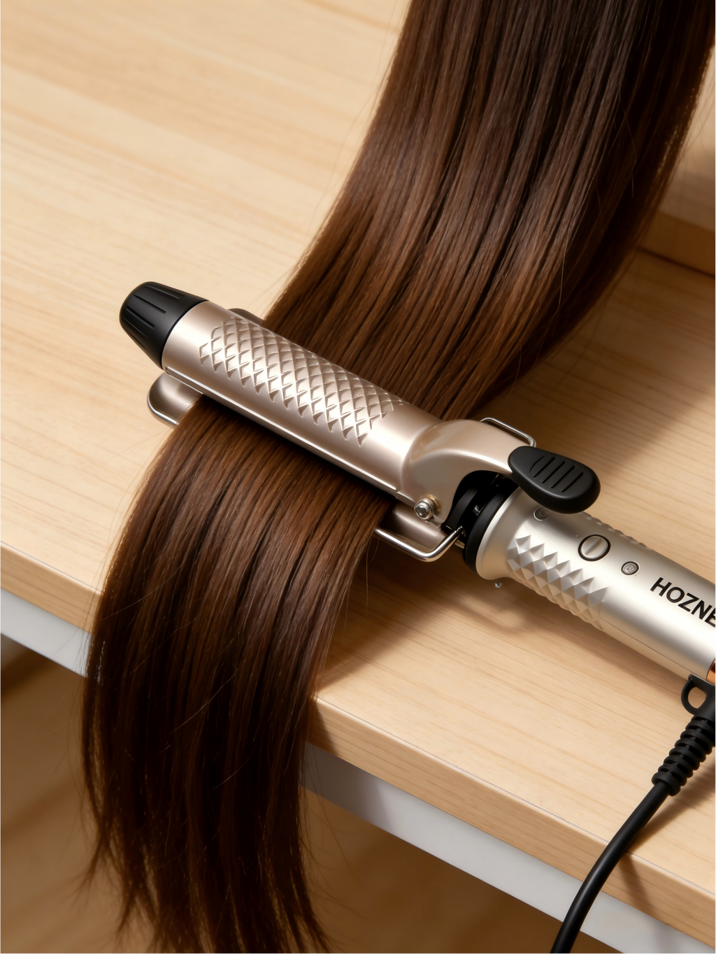 HOZNER Electric Crimping Iron: Salon-Grade Hair Crimper for Wavy & Textured Styles