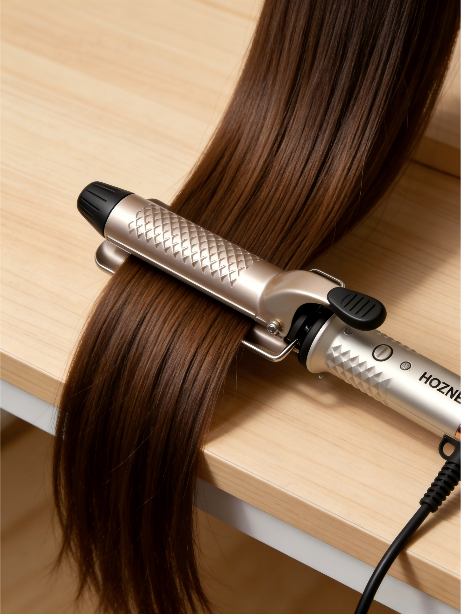 HOZNER Electric Crimping Iron: Salon-Grade Hair Crimper for Wavy & Textured Styles