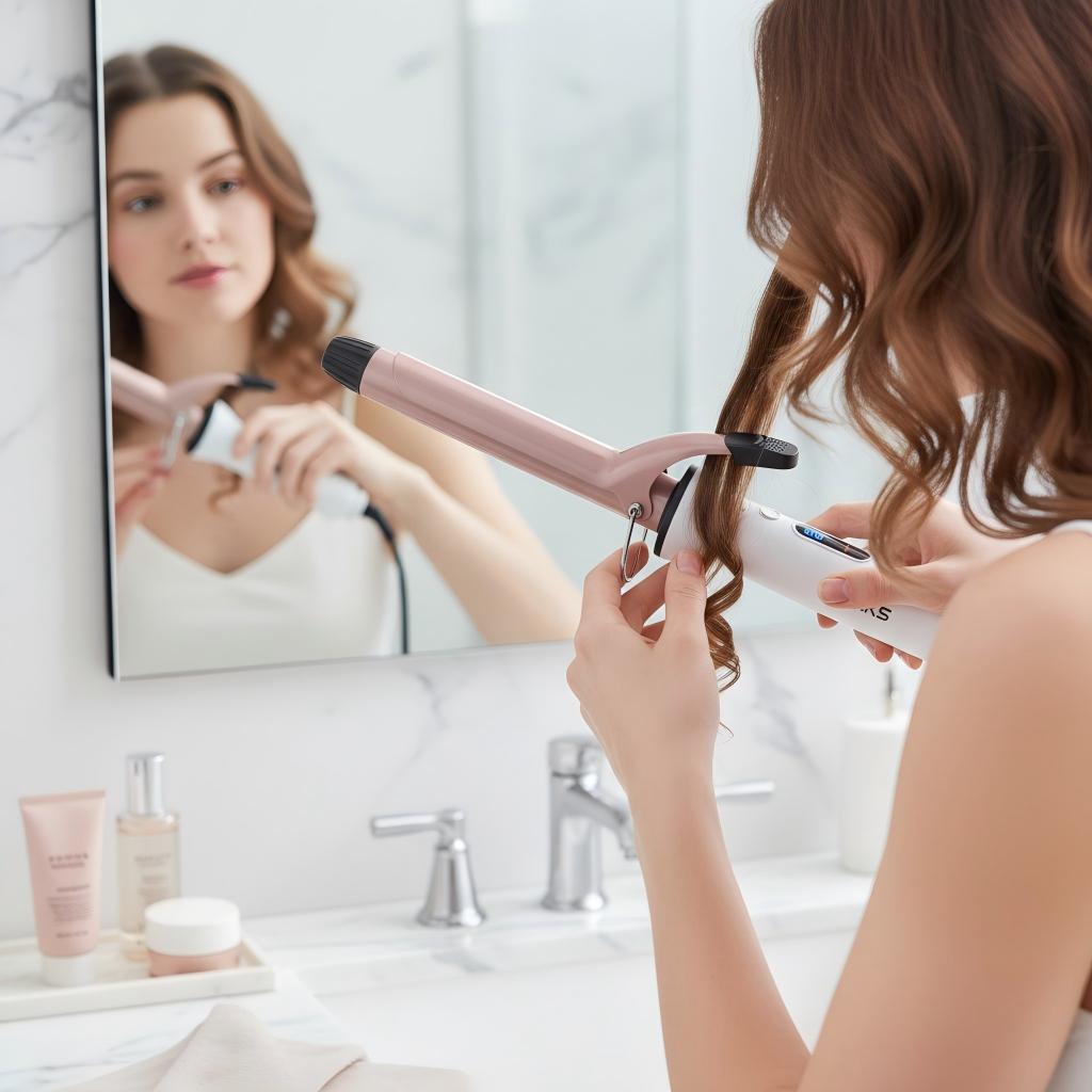 BENKS Hair Curling Wand, Fast Heat Up, Auto Shut Off,  Curling Iron for Salon-Quality Styling